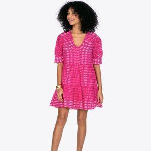 TANYA TAYLOR  Cayla Dress in Pink White Size 1X 🌳